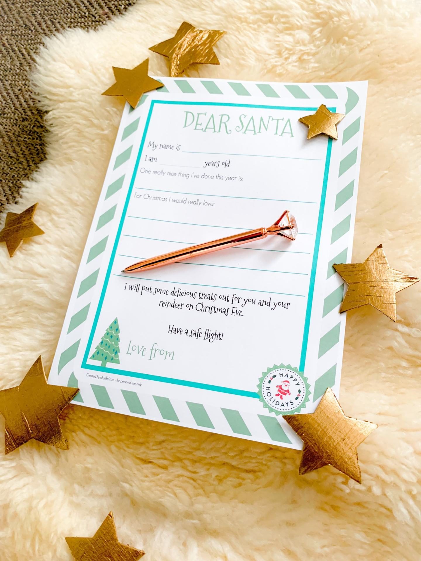 FREE LETTER TO SANTA PRINTABLE – OH SO KEL