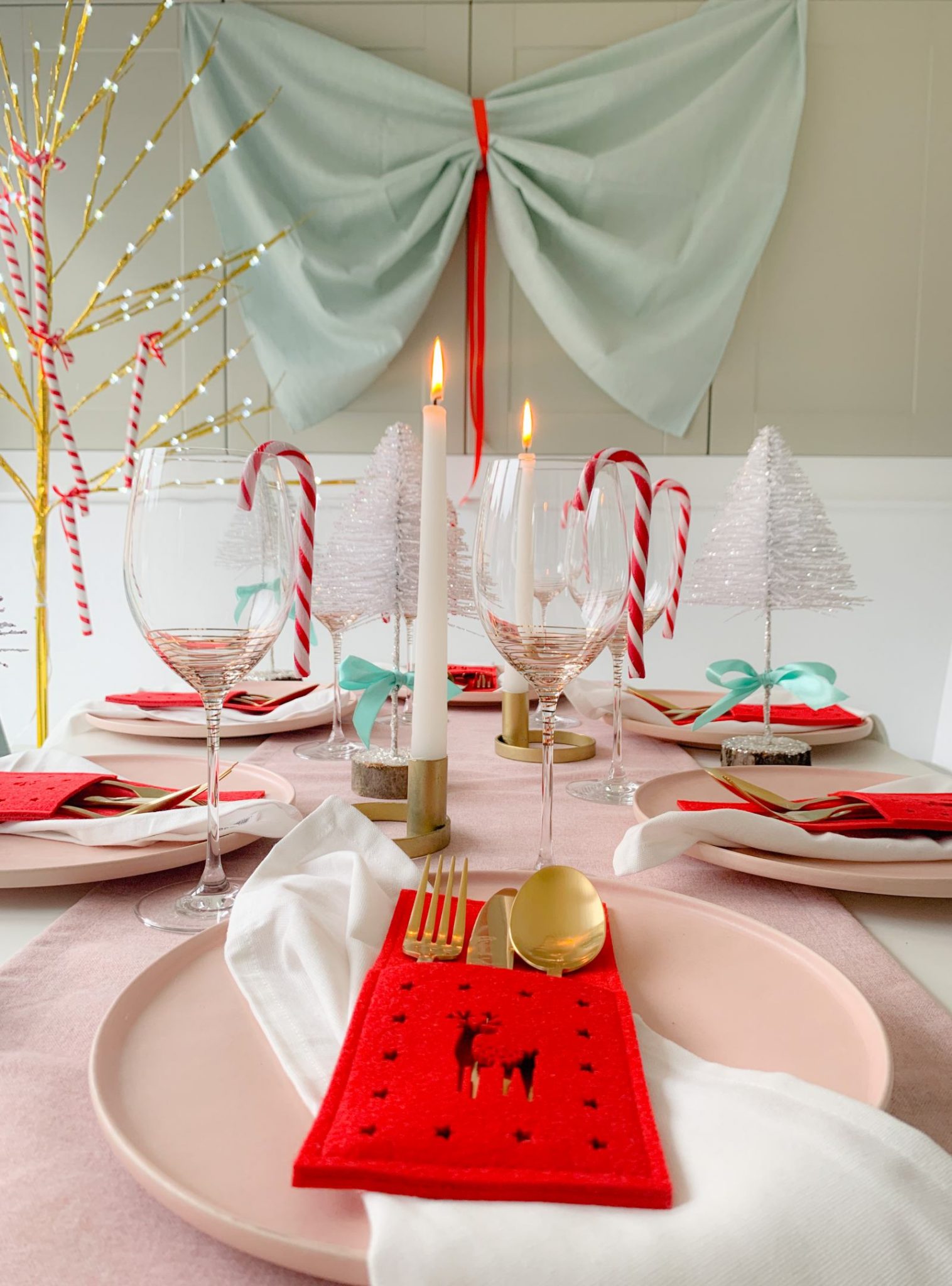 PERFECTLY PASTEL CHRISTMAS TABLE DECOR OH SO KEL