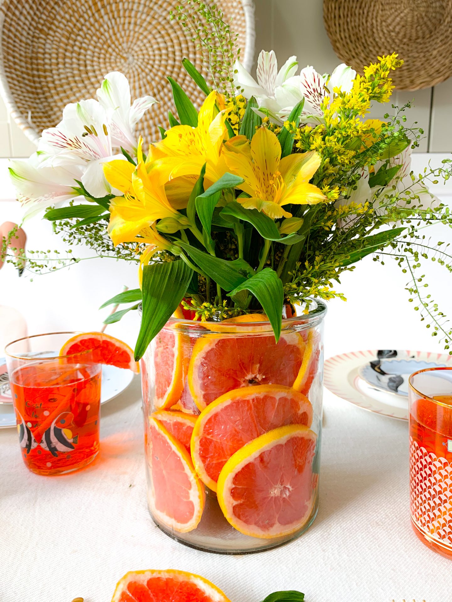 DIY Grapefruit Vase Centrepiece
