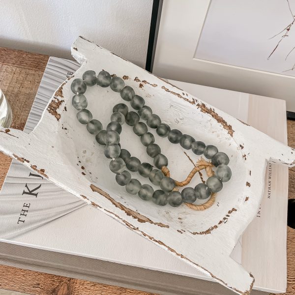 SARANDA WOODEN DOUGH BOWL WHITE