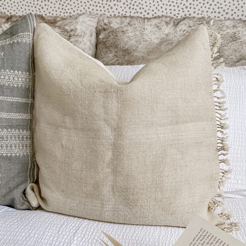 MAYA HAND LOOMED CUSHION COVER - NATURAL