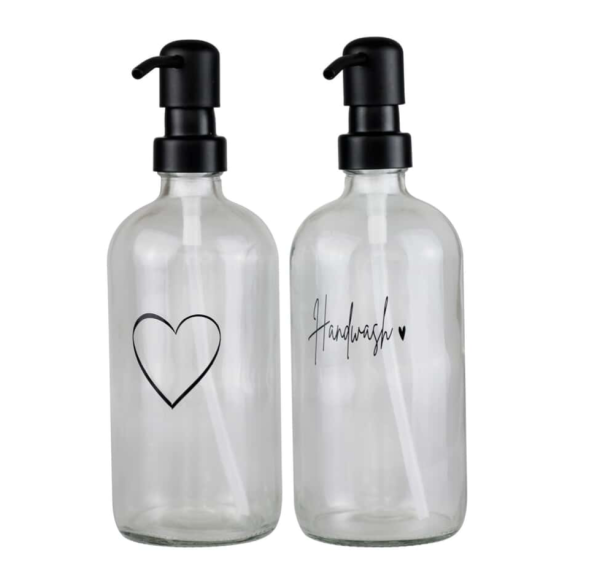 Clear Soap Bottle Set - Hand Wash