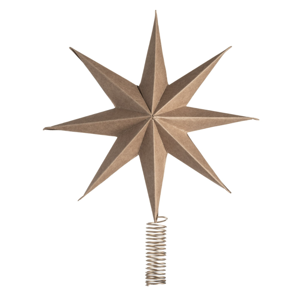 natural card star tree topper