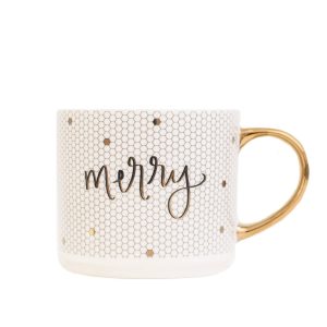 Merry Christmas Honeycomb Tile Coffee Mug