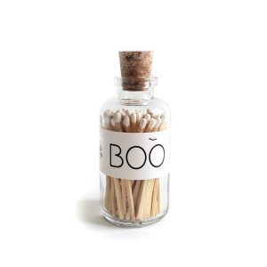 BOO Halloween Safety Matches Apothecary Jar