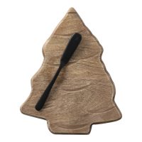 Christmas Tree Cheese Board with Spreader