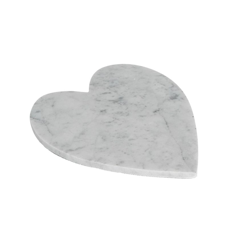 White Marble Heart Chopping Board