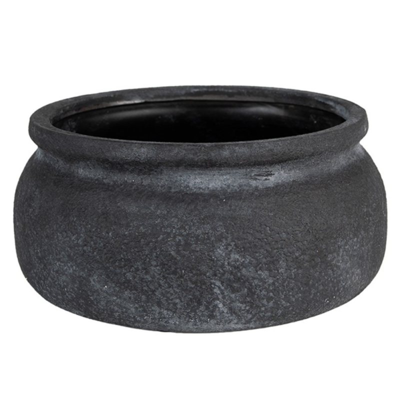Ezra Rustic Grey Ceramic Plant Pot