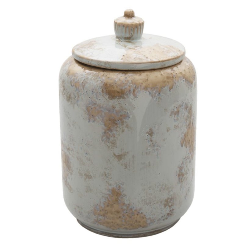 Haybrook Antiqued Lidded Ceramic Urn